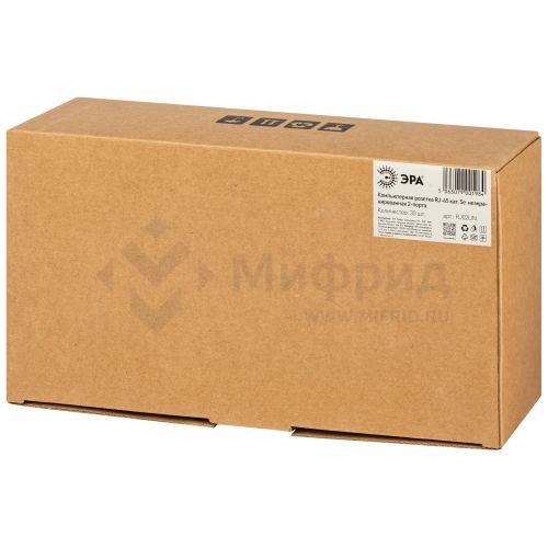 Розетка компьютерная 2-м RJ45 кат.5E неэкранир. RJ02UN Эра Б0056902