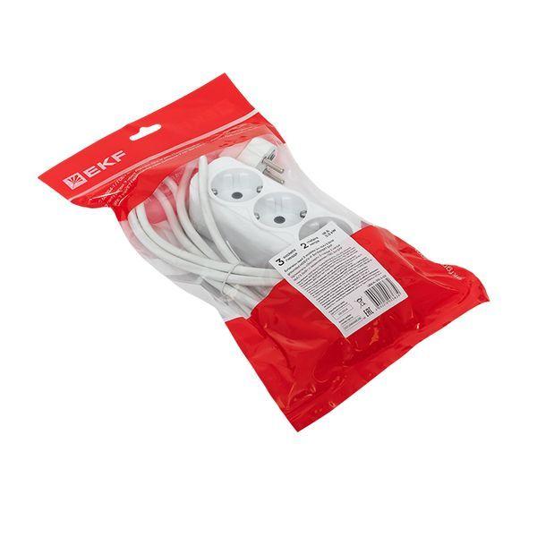 Удлинитель 3х2м с заземл. 16А IP20 Эксперт 3.0кВт ПВС 3х1 PROxima EKF UBA16-310-3-02