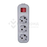 Колодка удлинителя 3-м 16А с заземл. с выкл. АБС-пластик бел. TOKOV ELECTRIC TKE-C01-KU3-ZV