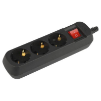 Колодка удлинителя 3-м с заземл. с выключателем черн. KX-3es-B Эра Б0061723 Колодка удлинителя 3-м с заземл. с выключателем черн. KX-3es-B Эра Б0061723