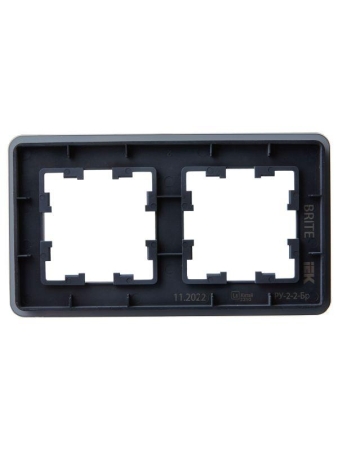 Рамка 2-м BRITE РУ-2-2-Бр стекло графит RE IEK BR-M22-G-41-K53
