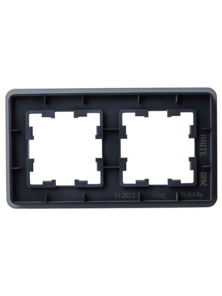 Рамка 2-м BRITE РУ-2-2-Бр стекло графит RE IEK BR-M22-G-41-K53
