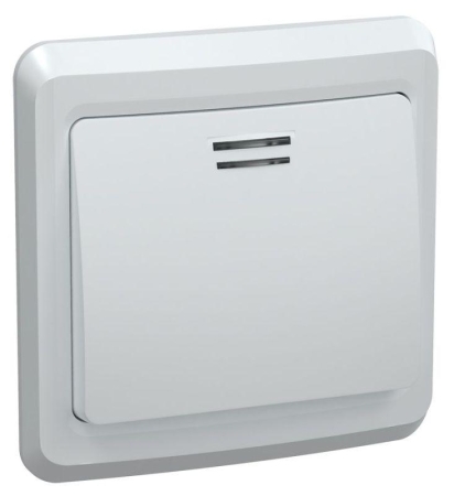 Выключатель 1-кл. СП Вега 10А IP20 ВС10-1-1-ВБ с индикацией бел. GENERICA EVV11-K01-10-DM