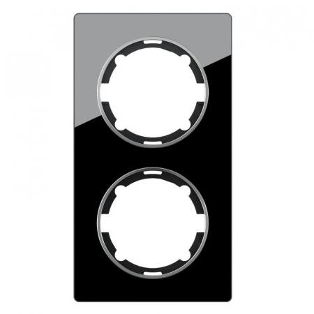 Рамка 2-м Garda вертикал. стеклянная чер. 2E52211303 OneKeyElectro 2234950 Рамка 2-м Garda вертикал. стеклянная чер. 2E52211303 OneKeyElectro 2234950