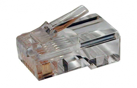 Разъем RJ45 8P8C кат.5E UTP PLUG-8P8C-U-C5-100 для ож и мж кабеля Hyperline 49377 Разъем RJ45 8P8C кат.5E UTP PLUG-8P8C-U-C5-100 для ож и мж кабеля Hyperline 49377