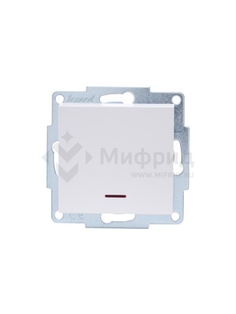 Выключатель 1-кл. 1п СП Vesna 10А IP20 с индикацией механизм бел. LEZARD 742-0288-111