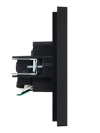 Розетка СП FORTE&PIANO FP113 16А с заземл. защ. шторки безвинт. крепл. черн. IEK FP-R14-16-1-K02