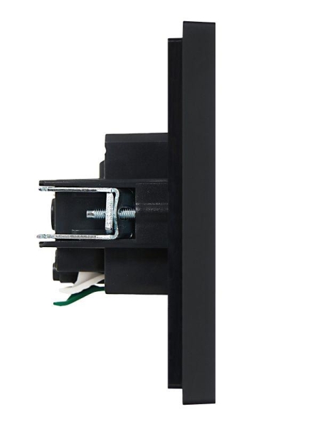 Розетка СП FORTE&PIANO FP113 16А с заземл. защ. шторки безвинт. крепл. черн. IEK FP-R14-16-1-K02