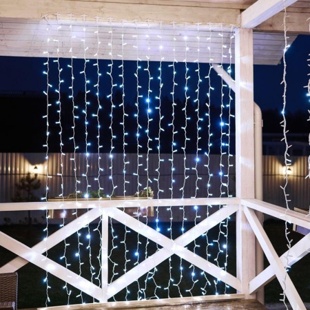 Гирлянда светодиодная "Светодиодный Дождь" 2х3м 448LED бел. 70Вт 230В IP65 эффект мерцания провод прозр. Neon-Night 235-135-6 Гирлянда светодиодная "Светодиодный Дождь" 2х3м 448LED бел. 70Вт 230В IP65 эффект мерцания провод прозр. Neon-Night 235-135-6