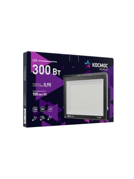 Прожектор светодиодный PREMIUM 300Вт 6500К 30000лм IP65 КОСМОС KOS_PR_LED_300