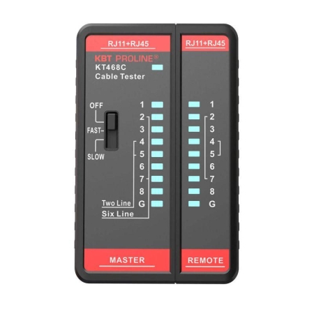 LAN-тестер кабельный KT 468C PROLINE КВТ 88552 LAN-тестер кабельный KT 468C PROLINE КВТ 88552