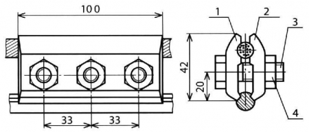 Зажим средней анкеровки КС-051-1