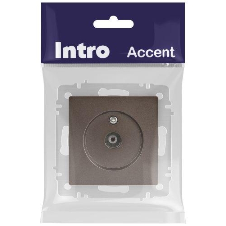 Розетка телевизионная одиночная TV СП Accent 6-301-08 IP20 бронза Intro Б0063616 Розетка телевизионная одиночная TV СП Accent 6-301-08 IP20 бронза Intro Б0063616