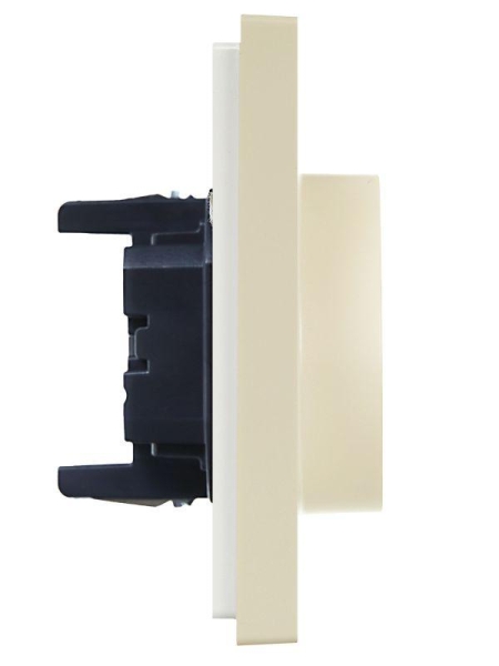 Розетка 2-м СП FORTE&PIANO FP424 16А с заземл. без защ. шторок безвинт. крепл. ваниль IEK FP-R21-16-1-K10