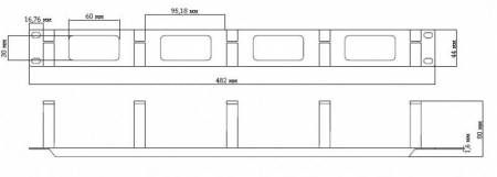 Организатор кабельный 19дюйм 1U с метал. кольцами CM-1U-ML Hyperline 15447 Организатор кабельный 19дюйм 1U с метал. кольцами CM-1U-ML Hyperline 15447