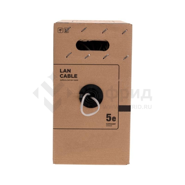 Кабель витая пара U/UTP кат.5E PE 4PR 24AWG OUTDOOR SOLID черн. (уп.305м) РФ Rexant 01-0045-R
