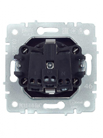 Розетка 1-м СП BRITE РС11-1-0-БрС 16А с заземл. без защ. шторки механизм сталь IEK BR-R11-16-K46 Розетка 1-м СП BRITE РС11-1-0-БрС 16А с заземл. без защ. шторки механизм сталь IEK BR-R11-16-K46