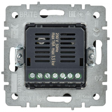 Термостат электронный с индик. BRITE СП IP20 ТС10-1-БрЧ механизм черн. IEK BR-RT11-K02 Термостат электронный с индик. BRITE СП IP20 ТС10-1-БрЧ механизм черн. IEK BR-RT11-K02