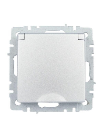 Розетка BRITE РСбш10-3-44-БрА 16А IP44 с заземл. защ. шторки с крышкой механизм алюм. IEK BR-R16-16-44-K47