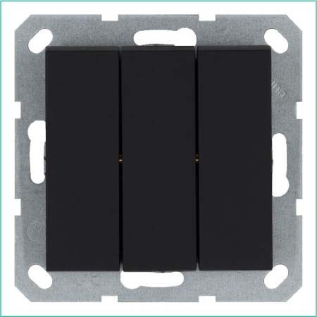 Выключатель 3-кл. 10А IP20 механизм черн. матовый soft touch Jasmart G3031PB Выключатель 3-кл. 10А IP20 механизм черн. матовый soft touch Jasmart G3031PB
