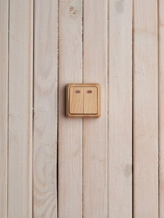 Выключатель 2-кл. ОП Октава 10А IP20 ВС20-2-1-ОС с индикацией сосна GENERICA EVO21-K03-10-DC