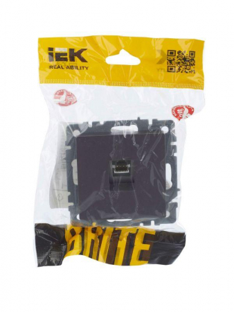 Розетка компьютерная СП RJ45 кат.5E BRITE РК10-БрС механизм сталь IEK BR-K10-1-K46 Розетка компьютерная СП RJ45 кат.5E BRITE РК10-БрС механизм сталь IEK BR-K10-1-K46