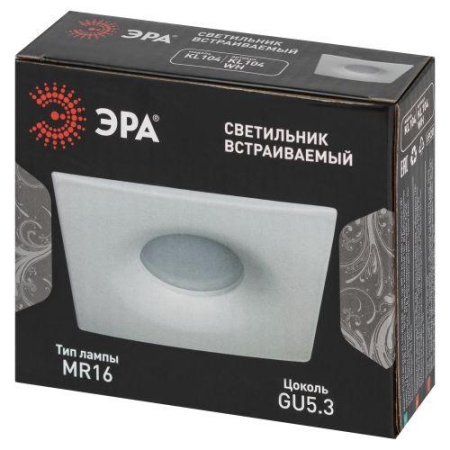 Светильник алюминиевый KL104 WH MR16 GU5.3 встраив. бел. Эра Б0059793 Светильник алюминиевый KL104 WH MR16 GU5.3 встраив. бел. Эра Б0059793