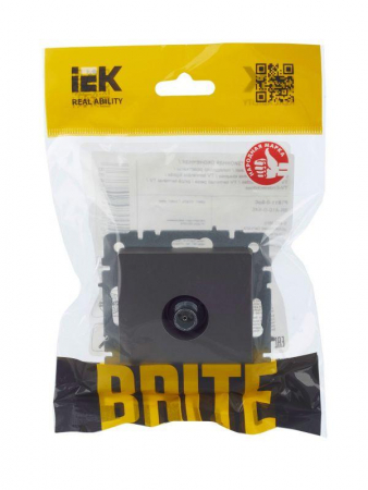 Розетка телевизионная оконечная TV СП Brite РТВ11-0-БрС механизм сталь IEK BR-A10-O-K46 Розетка телевизионная оконечная TV СП Brite РТВ11-0-БрС механизм сталь IEK BR-A10-O-K46