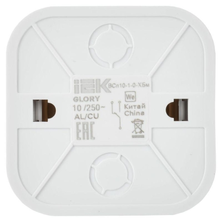 Выключатель проходной 1-кл. ОП GLORY ВСп10-1-0-ХБм 10А бел. матов. IEK EVH12-K01M-10