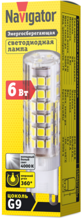 Лампа светодиодная 71 269 NLL-P-G9-6-230-4K 6Вт капсульная 4000К нейтр. бел. G9 500лм 220-240В Navigator 71269 Лампа светодиодная 71 269 NLL-P-G9-6-230-4K 6Вт капсульная 4000К нейтр. бел. G9 500лм 220-240В Navigator 71269