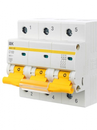 Выключатель автоматический модульный 3п C 100А 10кА ВА47-100 KARAT IEK MVA40-3-100-C Выключатель автоматический модульный 3п C 100А 10кА ВА47-100 KARAT IEK MVA40-3-100-C