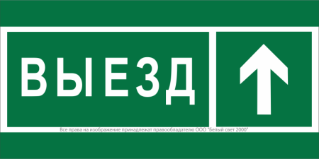 Знак безопасности BL-3517.N06 "Направление к воротам выезда прямо" Белый свет a20076