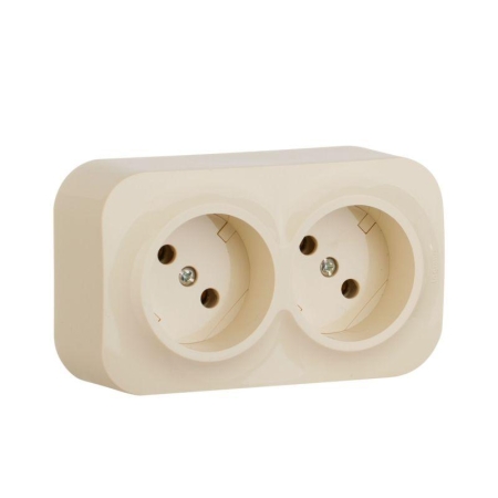 Розетка 2-м ОП Quteo 16А IP20 250В 2х2P без заземл. без защ. шторок сл. кость IEK 782261 Розетка 2-м ОП Quteo 16А IP20 250В 2х2P без заземл. без защ. шторок сл. кость IEK 782261