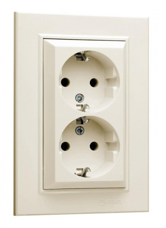 Розетка 2-м СП Karea 16А IP20 с/з крем. Makel 56010082 Розетка 2-м СП Karea 16А IP20 с/з крем. Makel 56010082