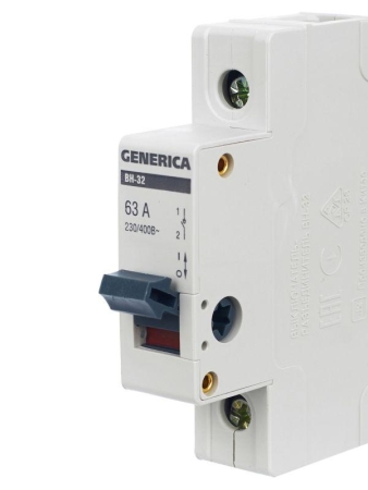 Выключатель нагрузки (мини-рубильник) 1п 63А ВН-32 GENERICA MNV15-1-063