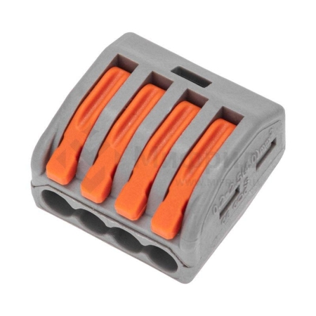 Клемма универсальная СМК 222-414 4-проводная сер. 0.08-2.5/4кв.мм (уп.50шт) Rexant 07-5254-4