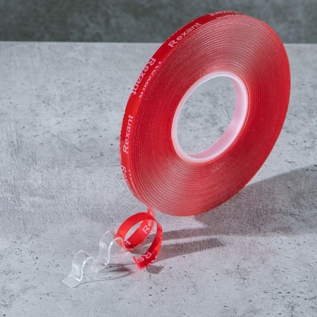 Лента клейкая двухсторонняя прозрачная на VHB акриловой основе 6ммх5м Rexant 09-6055