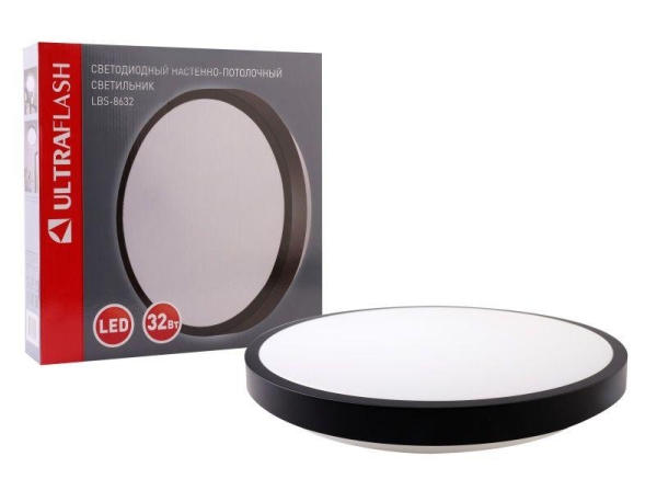 Светильник светодиодный LBS-8632 32Вт Flat настенно-потолочный Ultraflash 15159