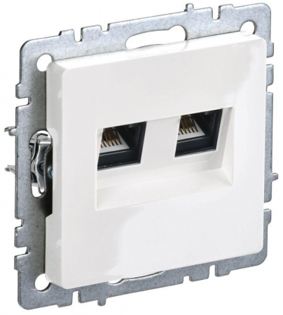 Розетка компьютерная двойн. СП RJ45 кат.6 BRITE РК11-2-БрБ механизм бел. IEK BR-K20-2-K01 Розетка компьютерная двойн. СП RJ45 кат.6 BRITE РК11-2-БрБ механизм бел. IEK BR-K20-2-K01