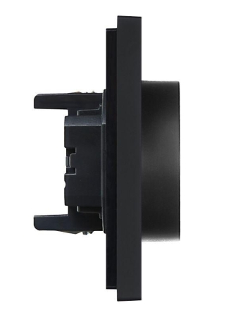 Розетка 2-м СП FORTE&PIANO FP123 16А с заземл. защ. шторки безвинт. крепл. черн. IEK FP-R24-16-1-K02