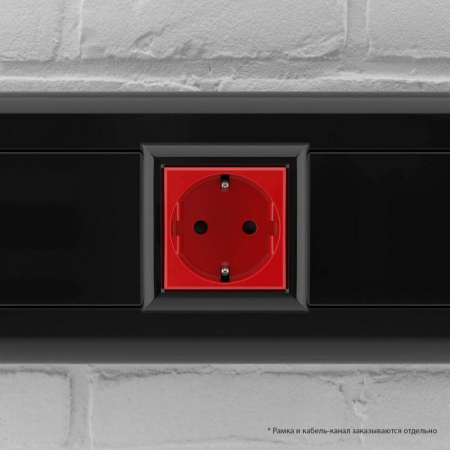 Розетка 1-м 2мод. Avanti "Красный квадрат" 16А IP20 2P+E защ. шторки красн. DKC 4401002