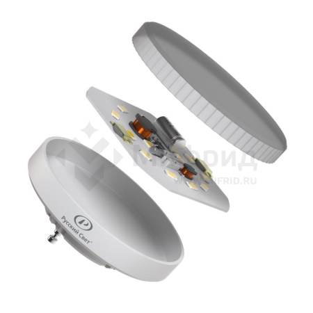 Лампа светодиодная RS LED GX53 8W 220-240V 8Вт таблетка матовая 4000К нейтр. бел. GX53 800лм 220-240В Ra90 Русский Свет 15011345065