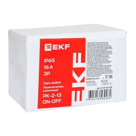 Переключатель кулачковый ПК-2-13 3п 16А "ВКЛ-ВЫКЛ" IP65 EKF pk-2-13-16-65 Переключатель кулачковый ПК-2-13 3п 16А "ВКЛ-ВЫКЛ" IP65 EKF pk-2-13-16-65