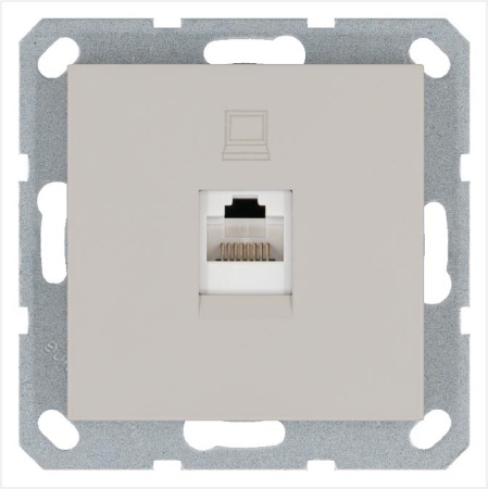 Розетка компьютерная 1-м RJ45 IP20 кат. 5E механизм тауп Jasmart G6105T Розетка компьютерная 1-м RJ45 IP20 кат. 5E механизм тауп Jasmart G6105T