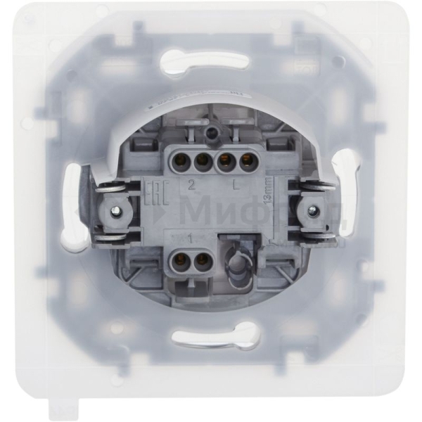 Переключатель 1-кл. 1п 1мод. СП Inspiria 10А IP44 250В 10AX механизм бел. IEK 673670