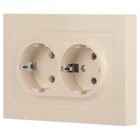 Розетка 2-м СП Accent 6-205-02 16А IP20 250В 2P+E Schuko AL/CU сл. кость Intro Б0063489 Розетка 2-м СП Accent 6-205-02 16А IP20 250В 2P+E Schuko AL/CU сл. кость Intro Б0063489