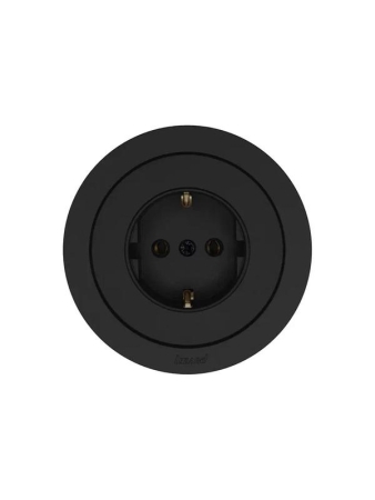 Розетка 1-м OSEN IP20 16А с заземл. ПБТ механизм черн. бархат LEZARD 743-4288-122B