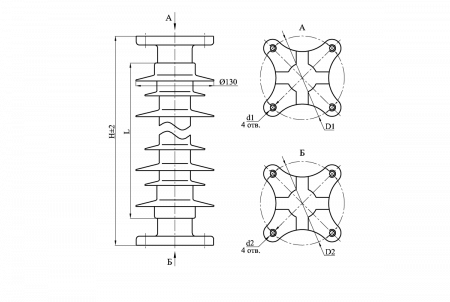 Изоляторы опорные полимерные типа ОСК 8-35 на напряжение 35 кВ