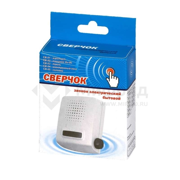 Звонок проводной Сверчок соловей 220В 80-90дБА бел. МОНОМАХ СВ-05