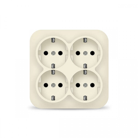 Розетка 4-м ОП 16А IP20 с заземл. сл. кость квадрат IONICH 1454 Розетка 4-м ОП 16А IP20 с заземл. сл. кость квадрат IONICH 1454